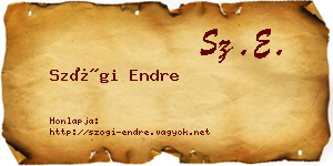 Szögi Endre névjegykártya